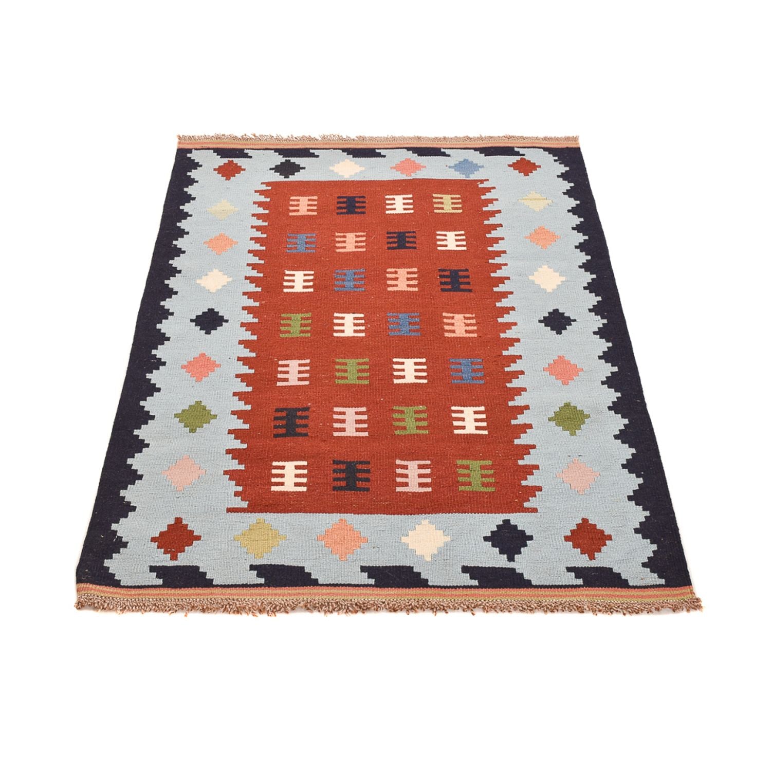 Kelim Teppich - Oriental - 145 x 100 cm - mehrfarbig