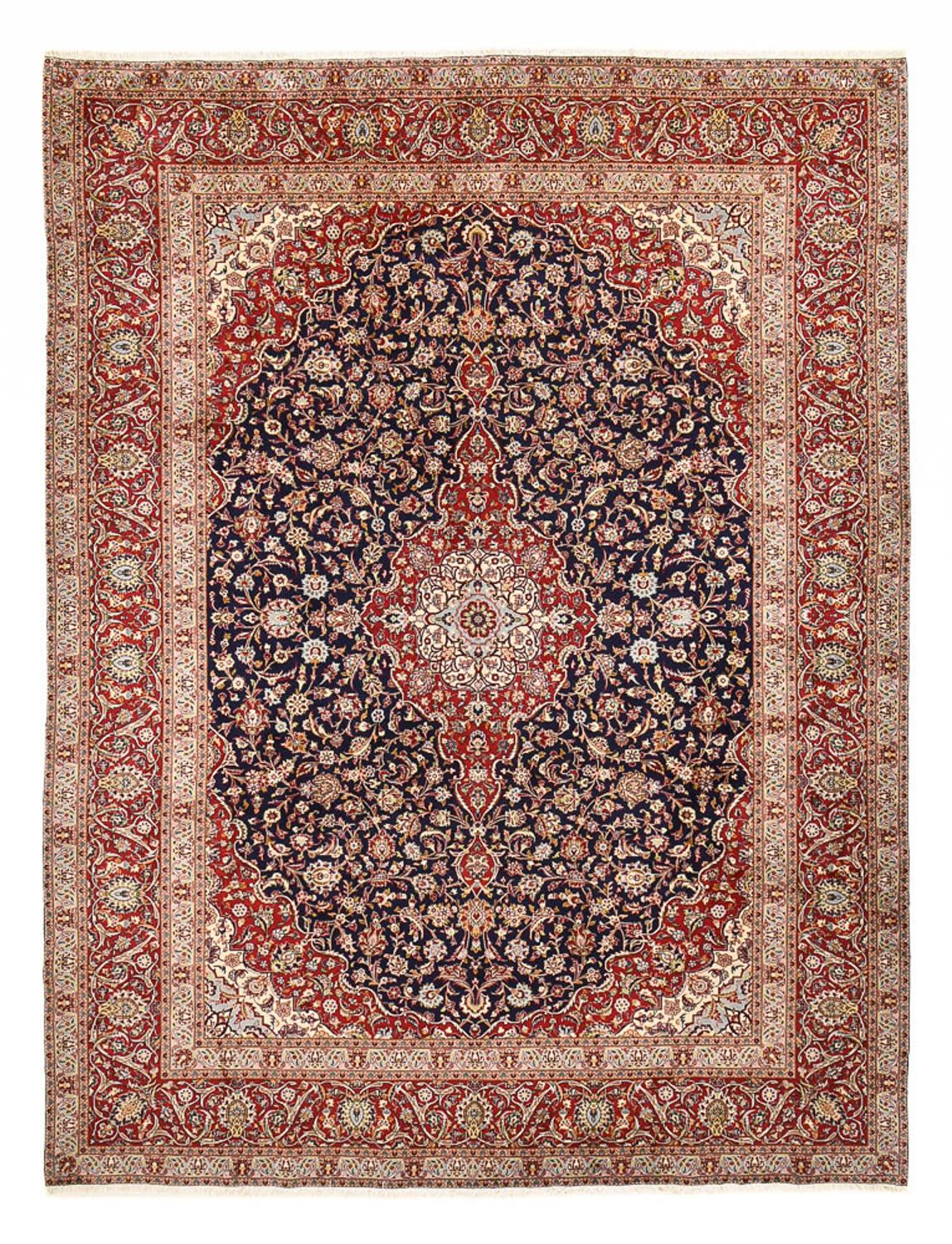 Perserteppich - Keshan - 389 x 302 cm - dunkelblau