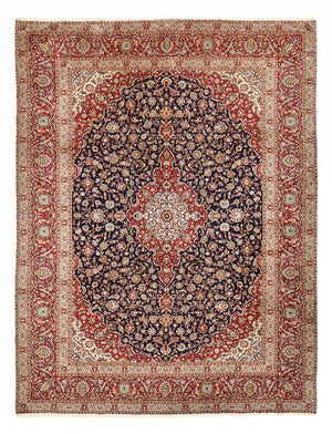 Perserteppich - Keshan - 389 x 302 cm - dunkelblau