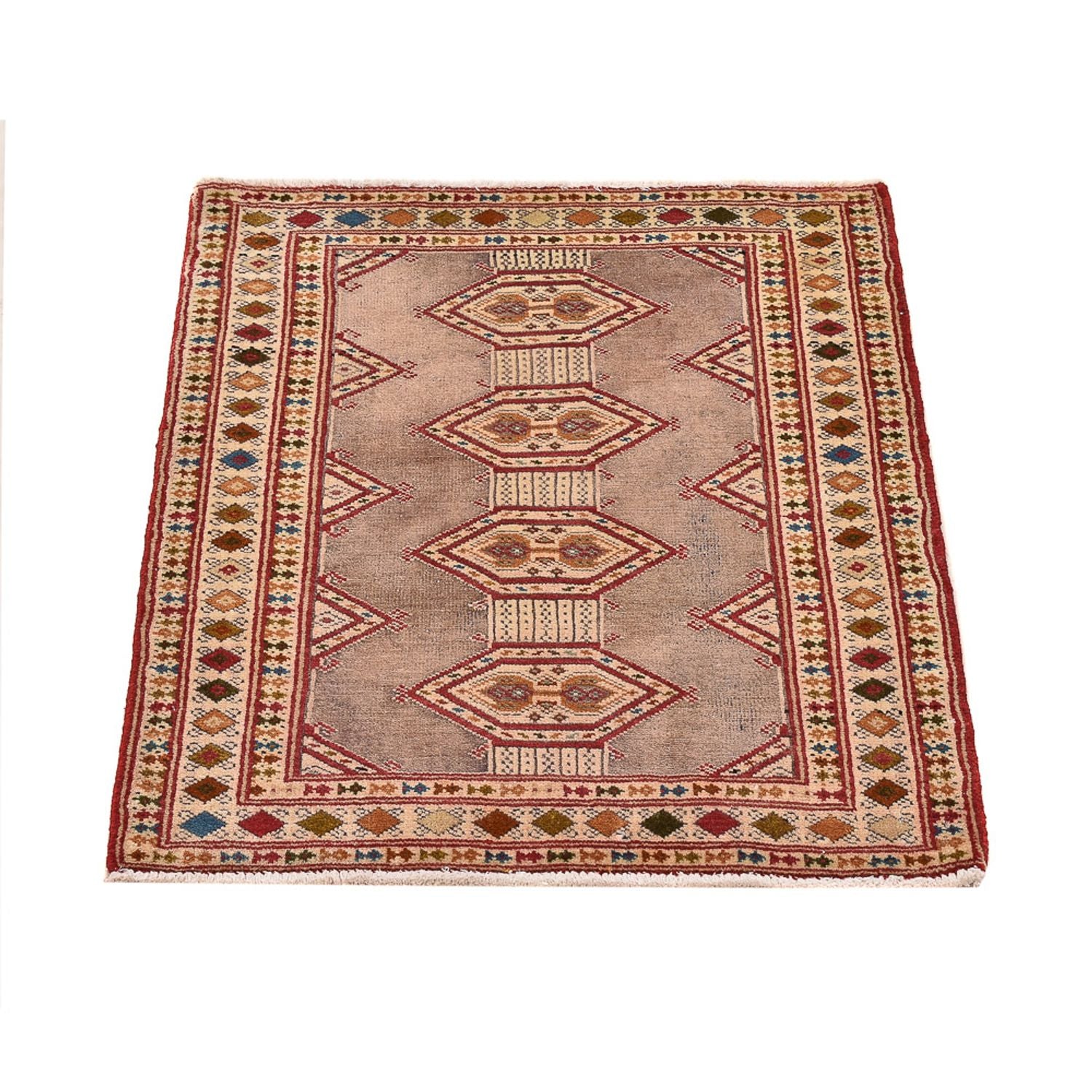 Turkaman Teppich - 79 x 64 cm - rosa