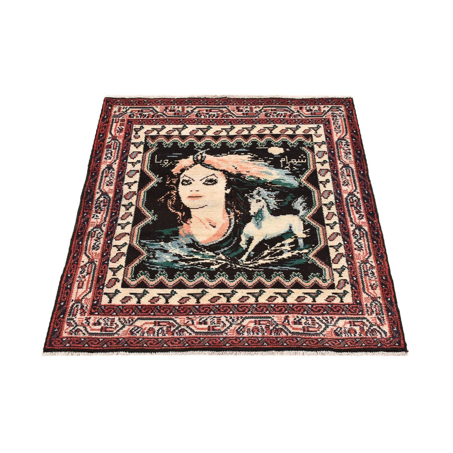 Perserteppich - Nomadic quadratisch  - 118 x 101 cm - mehrfarbig