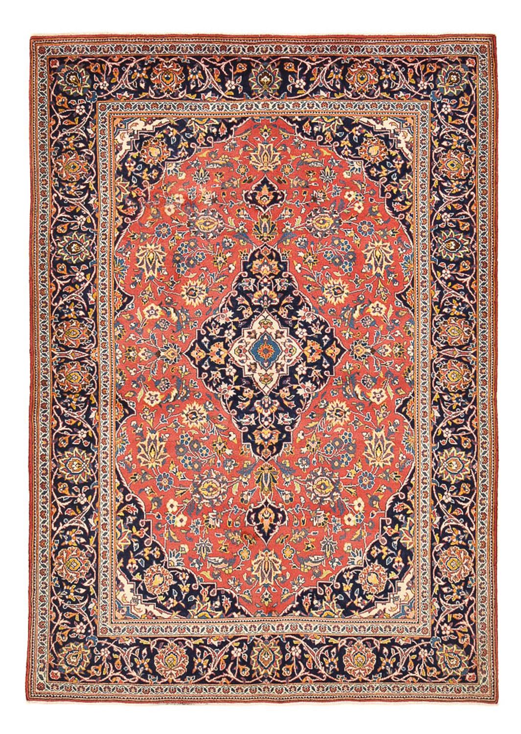 Perserteppich - Keshan - 205 x 141 cm - hellrot
