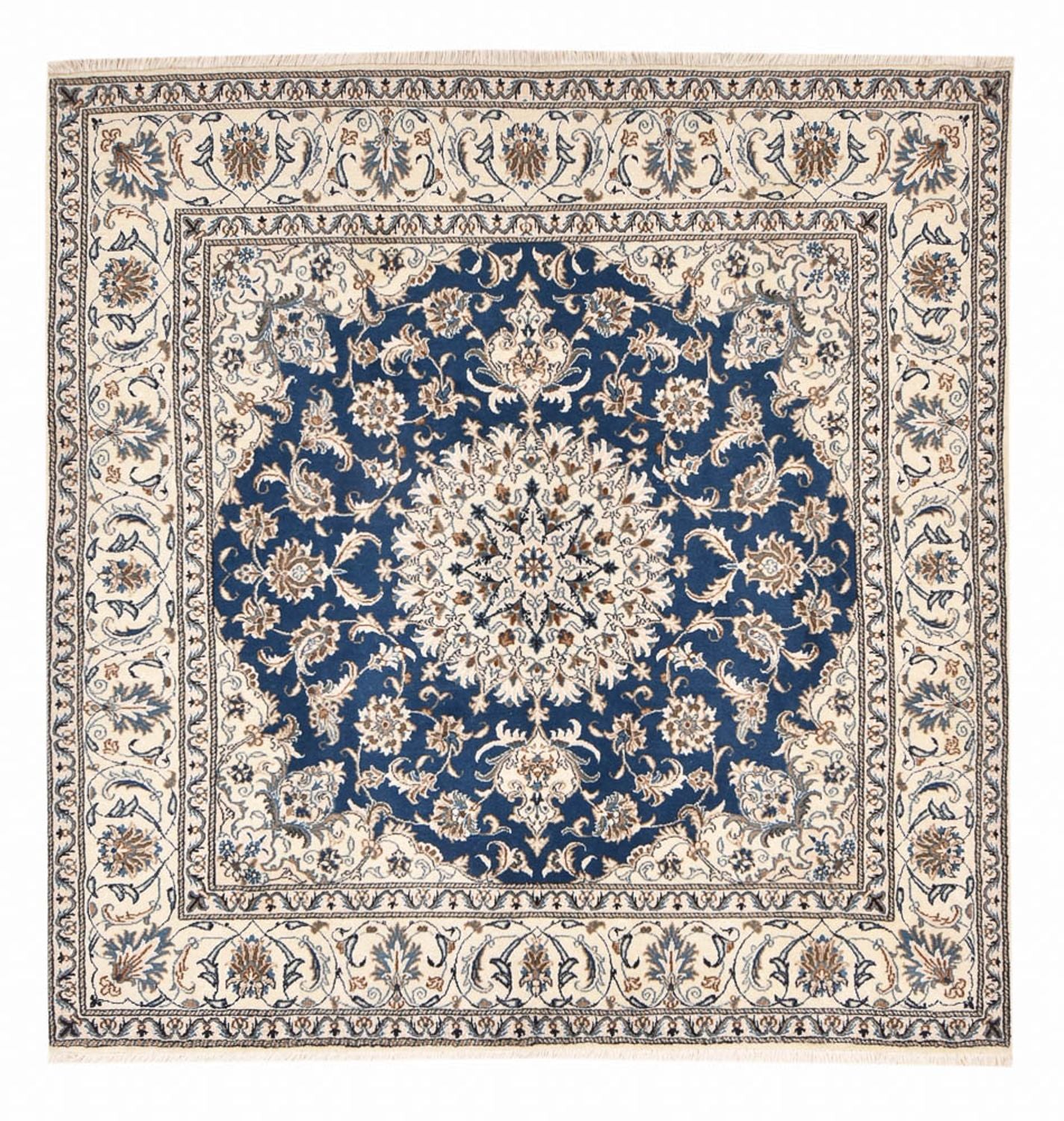 Perserteppich - Nain quadratisch  - 202 x 195 cm - blau