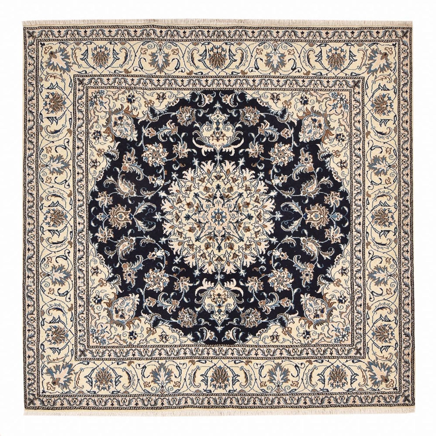 Perserteppich - Nain quadratisch  - 195 x 193 cm - dunkelblau