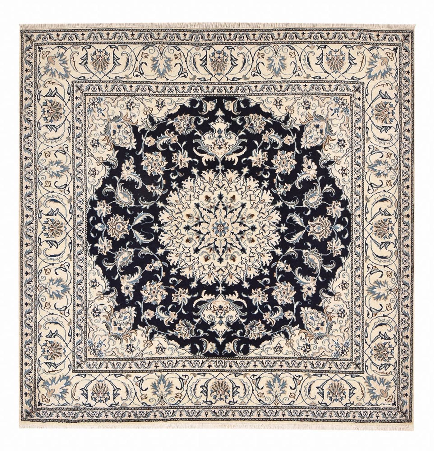 Perserteppich - Nain quadratisch  - 198 x 193 cm - dunkelblau