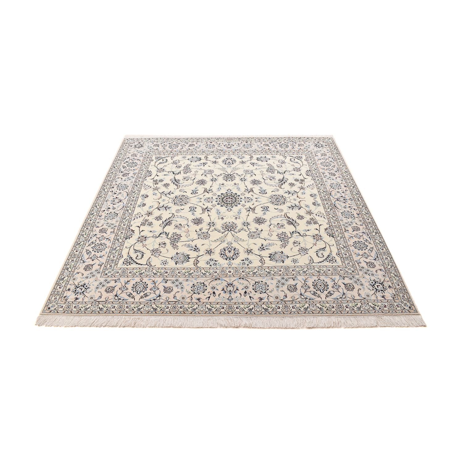 Perserteppich - Nain - Premium quadratisch  - 205 x 206 cm - hellgrau