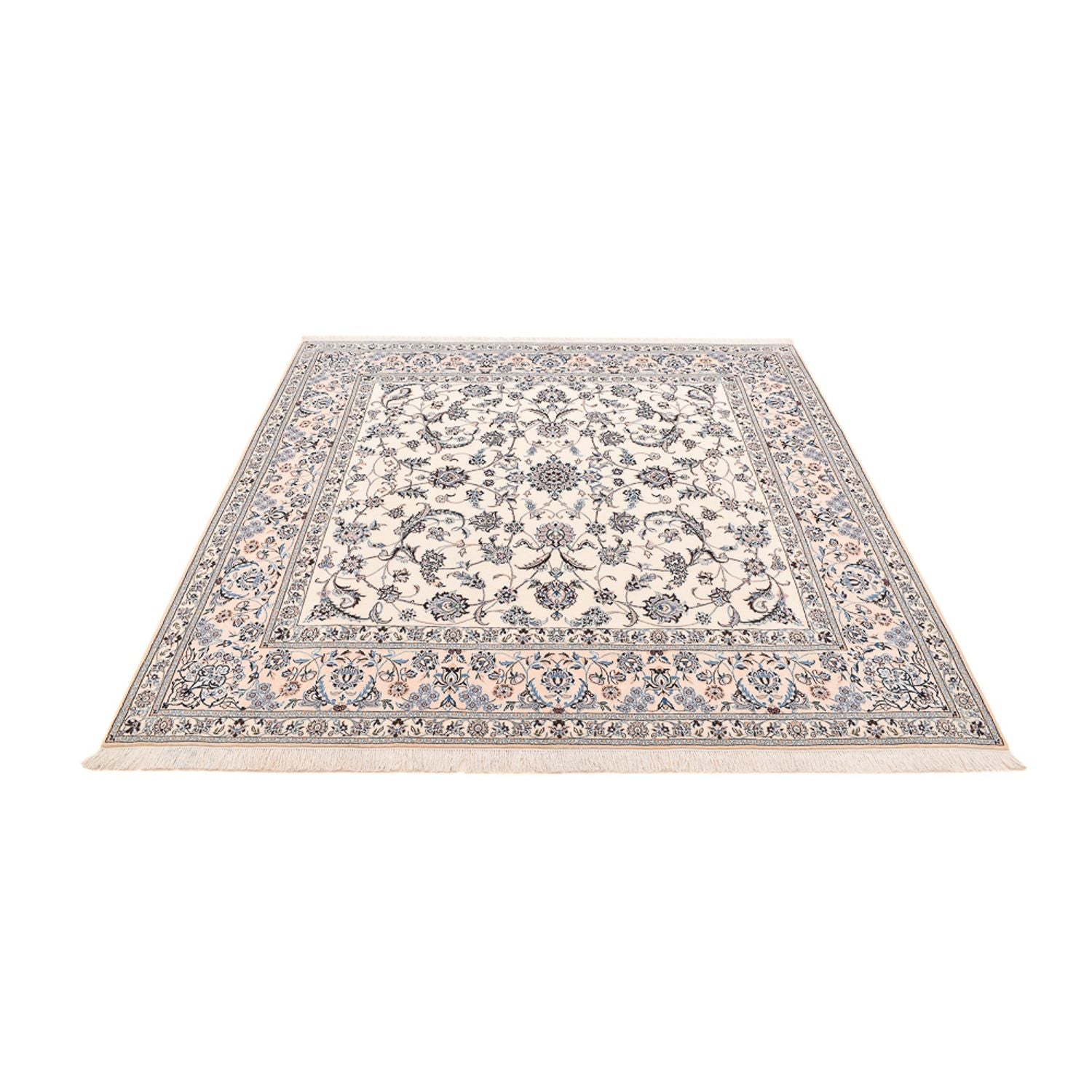 Perserteppich - Nain - Premium quadratisch  - 212 x 212 cm - weiß