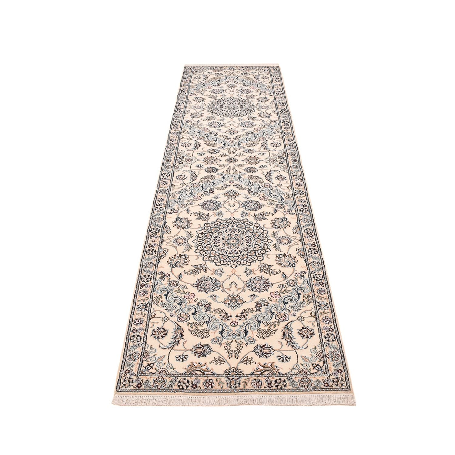 Läufer Perser - Nain - Royal - 330 x 90 cm - weiß
