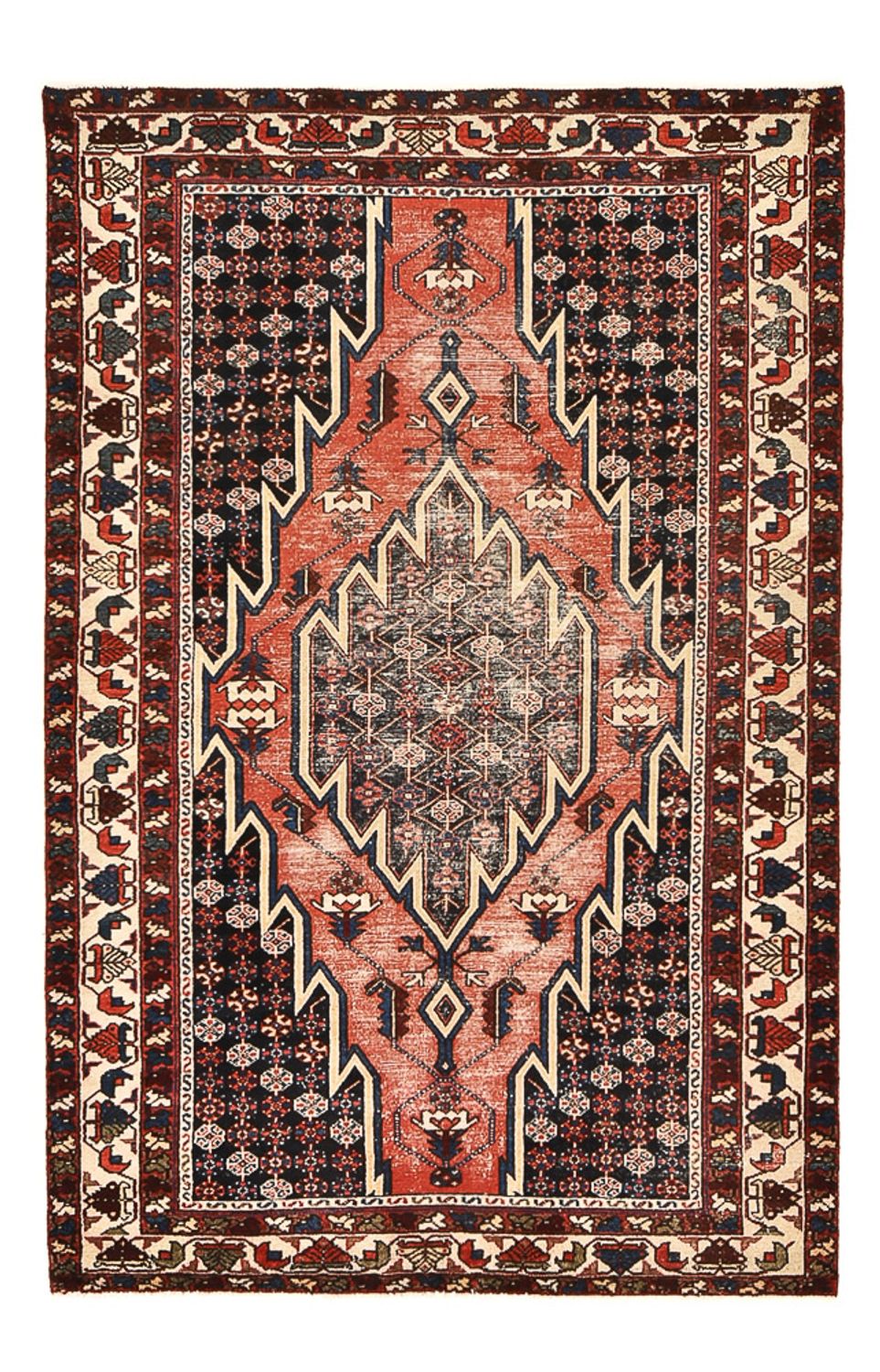 Vintage Teppich - 200 x 128 cm - mehrfarbig