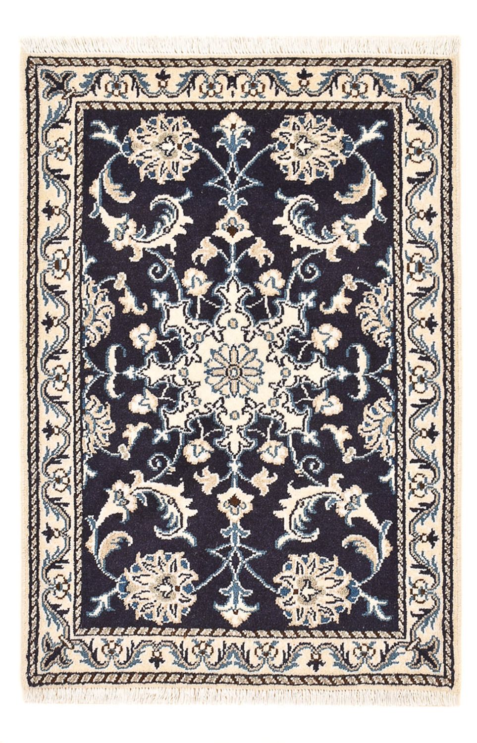 Perserteppich - Nain - 90 x 60 cm - dunkelblau