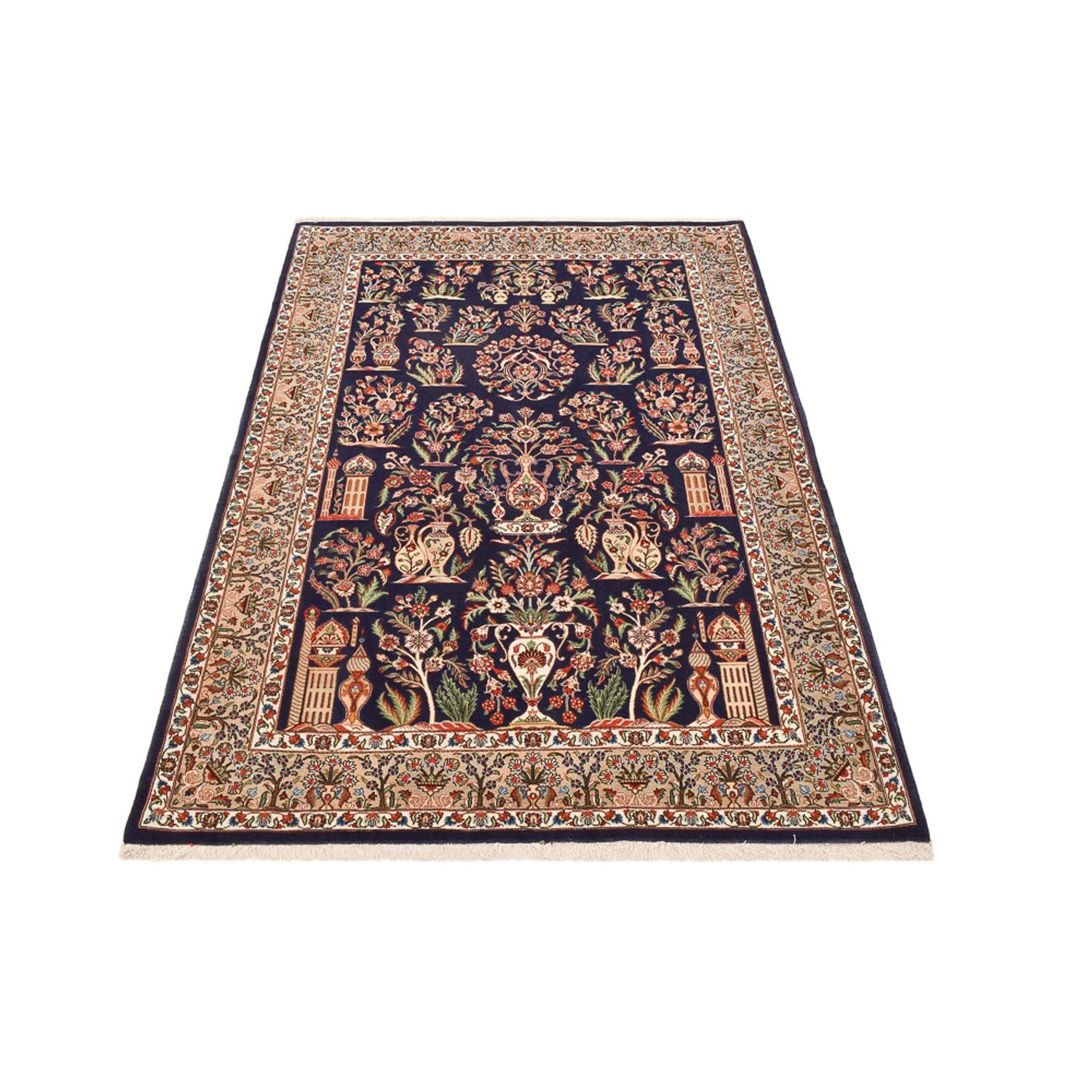 Perserteppich - Ghom - Royal - 200 x 130 cm - dunkelblau
