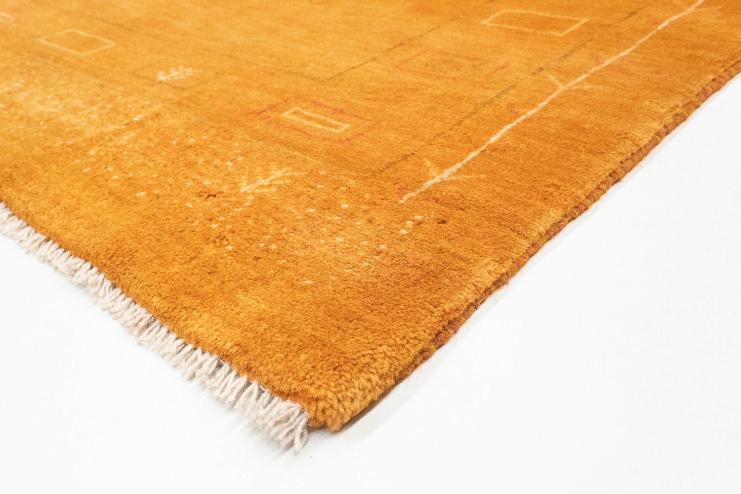 Gabbeh Teppich - Perser 193 x 151 cm - gold
