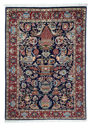 Perserteppich - Ghom 188 x 135 cm - dunkelblau