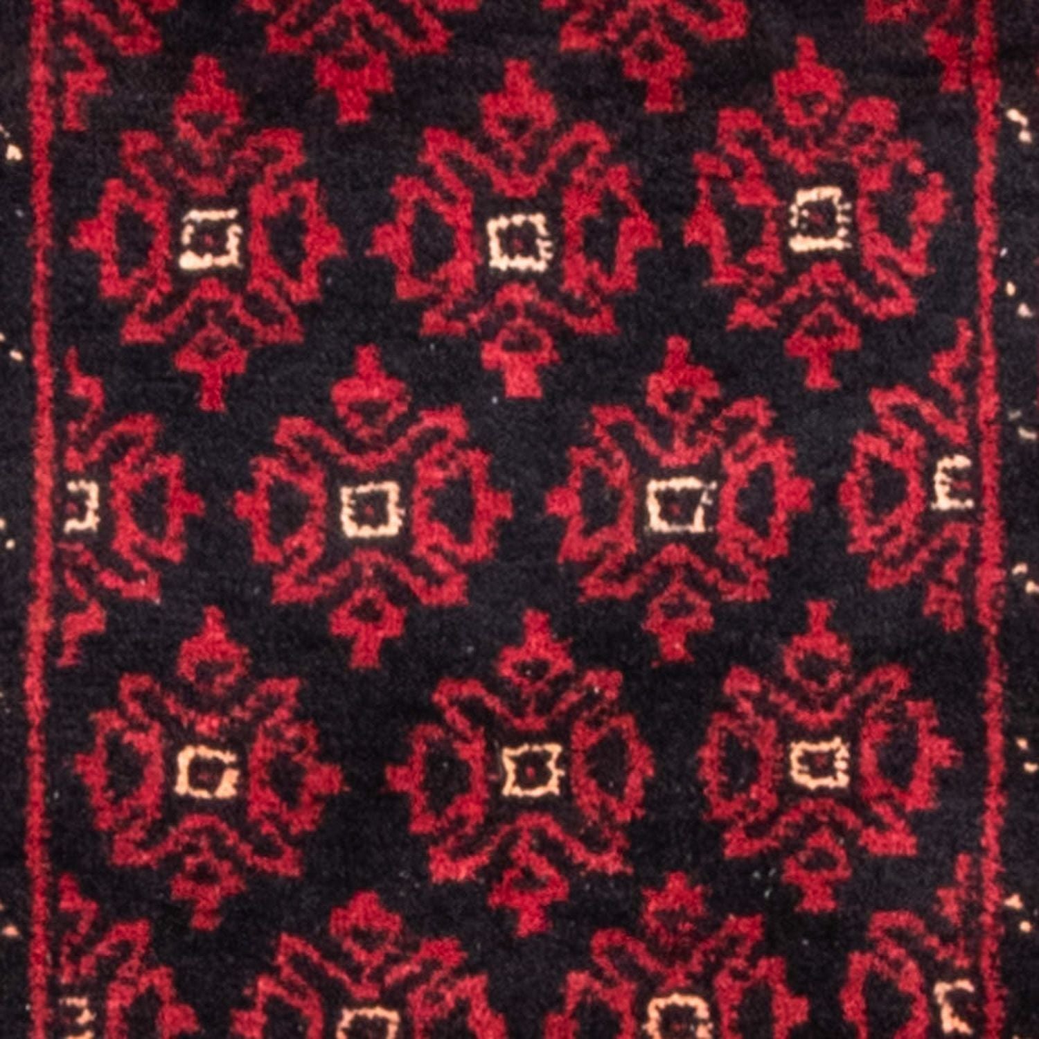 Belutsch Teppich 222 x 110 cm - dunkelrot