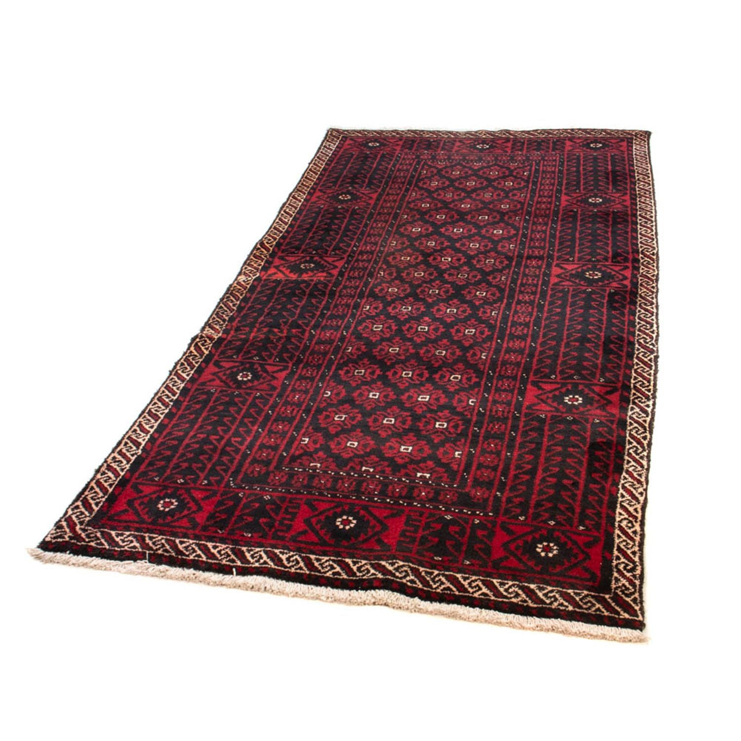 Belutsch Teppich 222 x 110 cm - dunkelrot