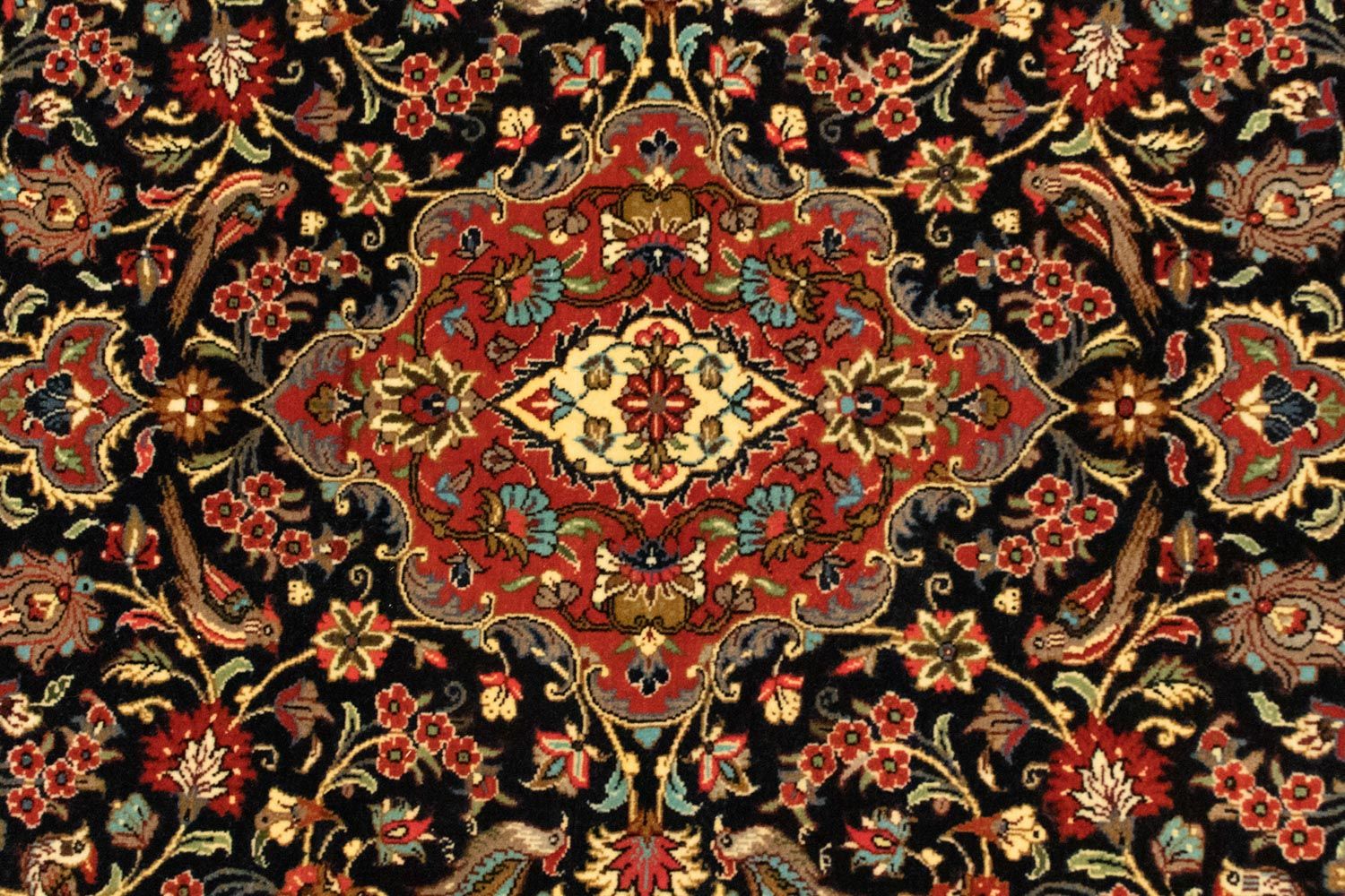 Perserteppich - Ghom 152 x 102 cm - schwarz