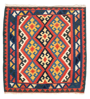 Kelim Teppich - Oriental 102 x 101 cm - rot