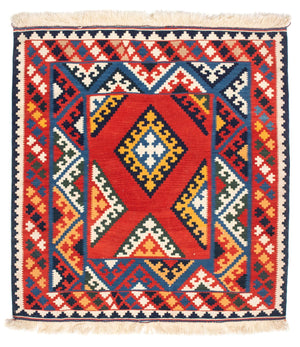 Kelim Teppich - Oriental 113 x 110 cm - rot
