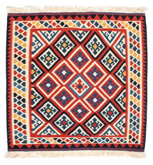 Kelim Teppich - Oriental 106 x 105 cm - rot
