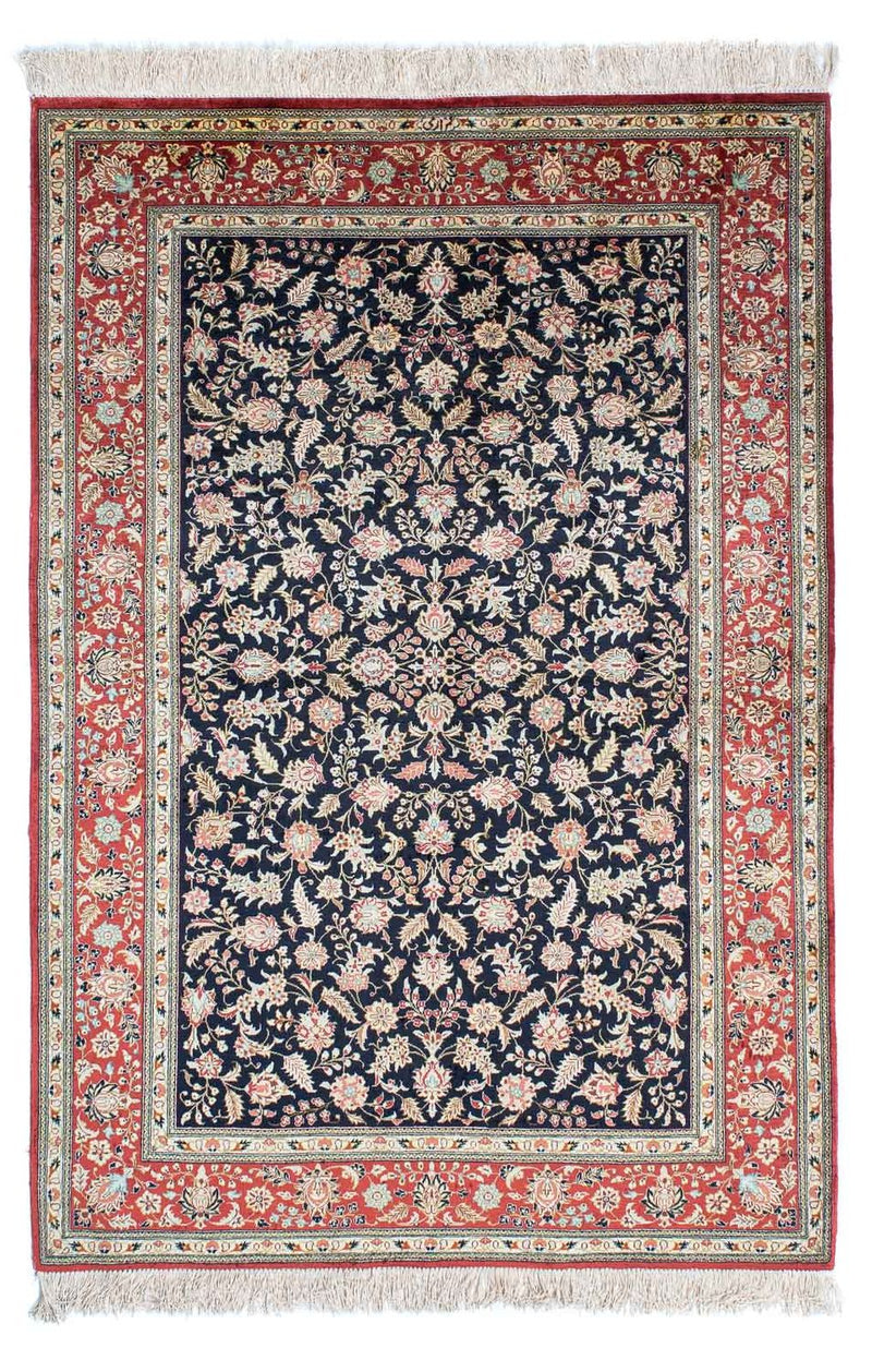 Perserteppich - Ghom 148 x 98 cm - dunkelblau