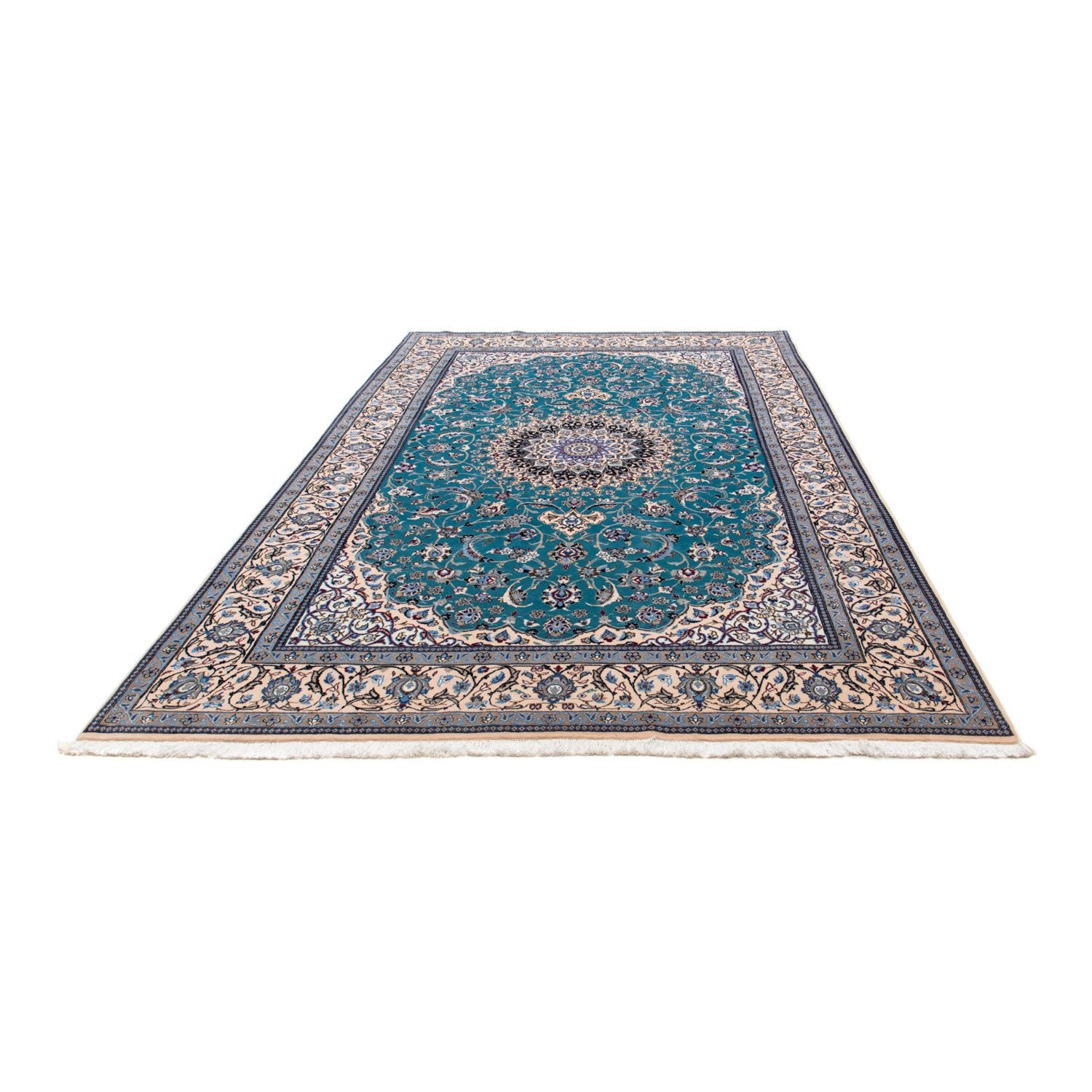 Perserteppich - Nain - Royal 305 x 201 cm - seeblau