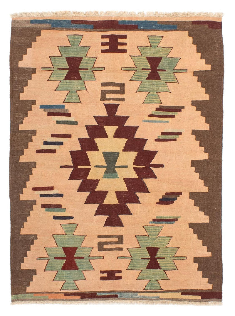 Kelim Teppich - Oriental 158 x 120 cm - hellbraun