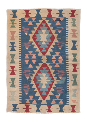 Kelim Teppich - Oriental 160 x 115 cm - blau