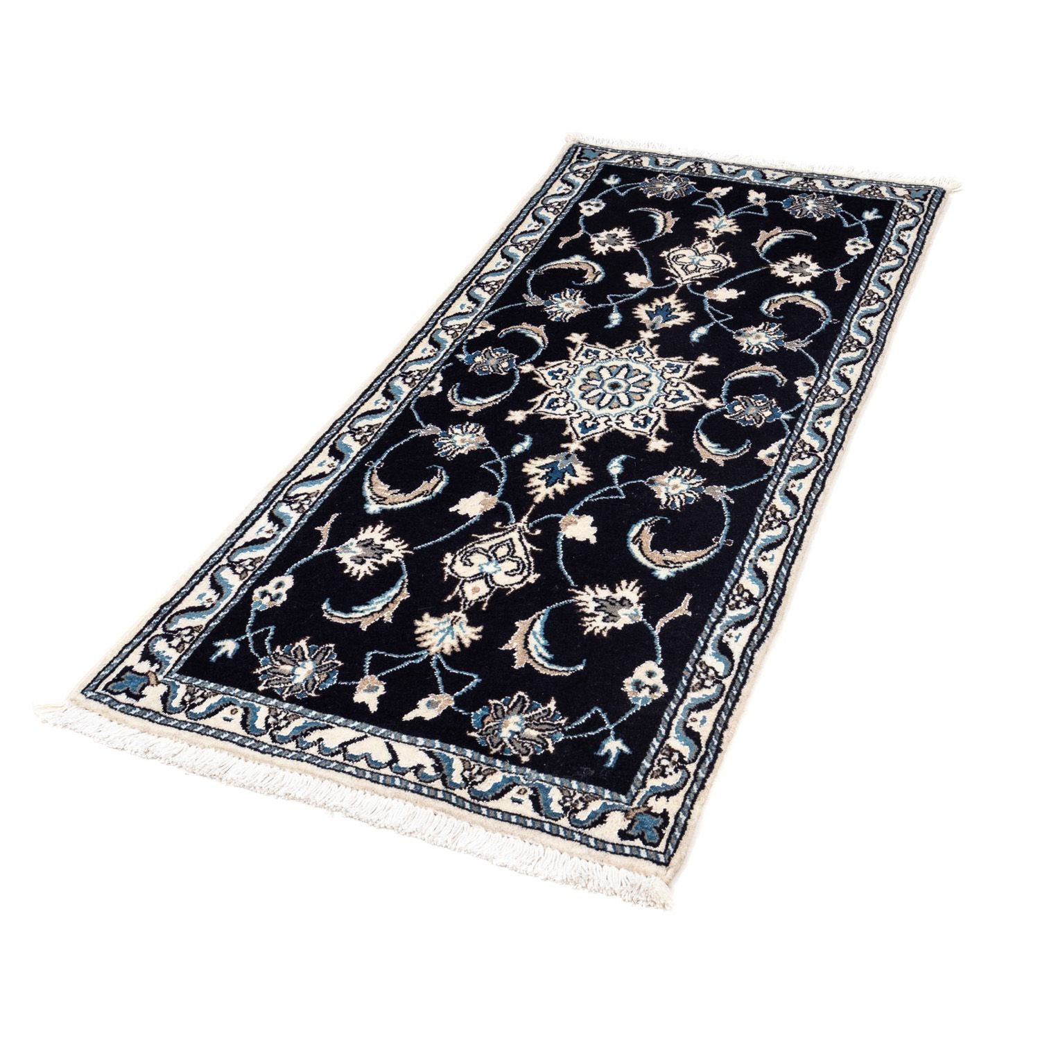 Perserteppich - Nain 142 x 62 cm - dunkelblau