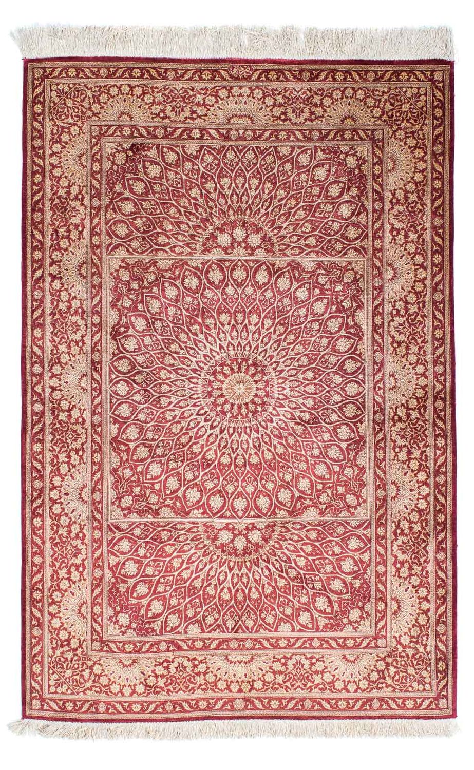Perserteppich - Ghom 151 x 100 cm - dunkelrot