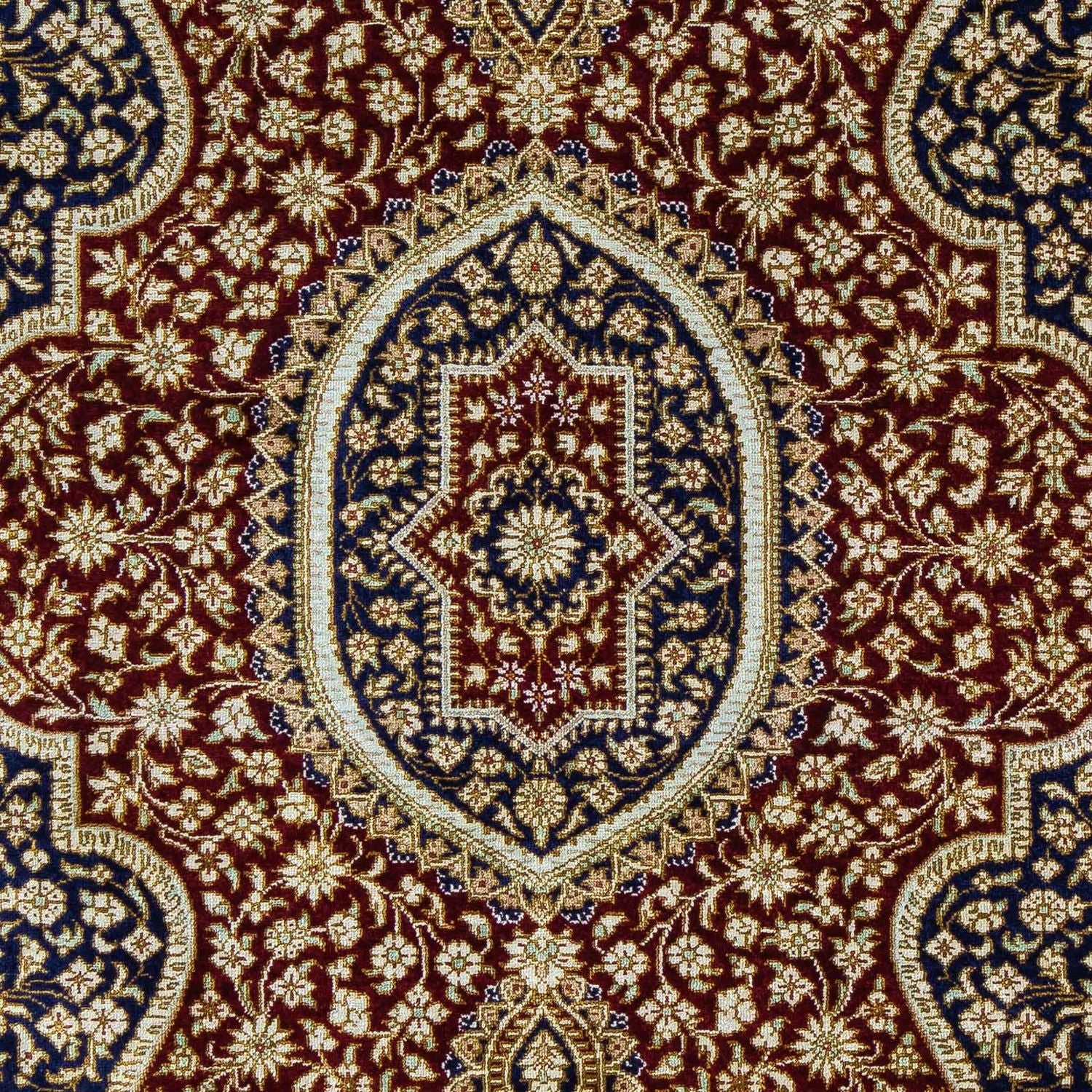 Perserteppich - Ghom 93 x 60 cm - dunkelblau