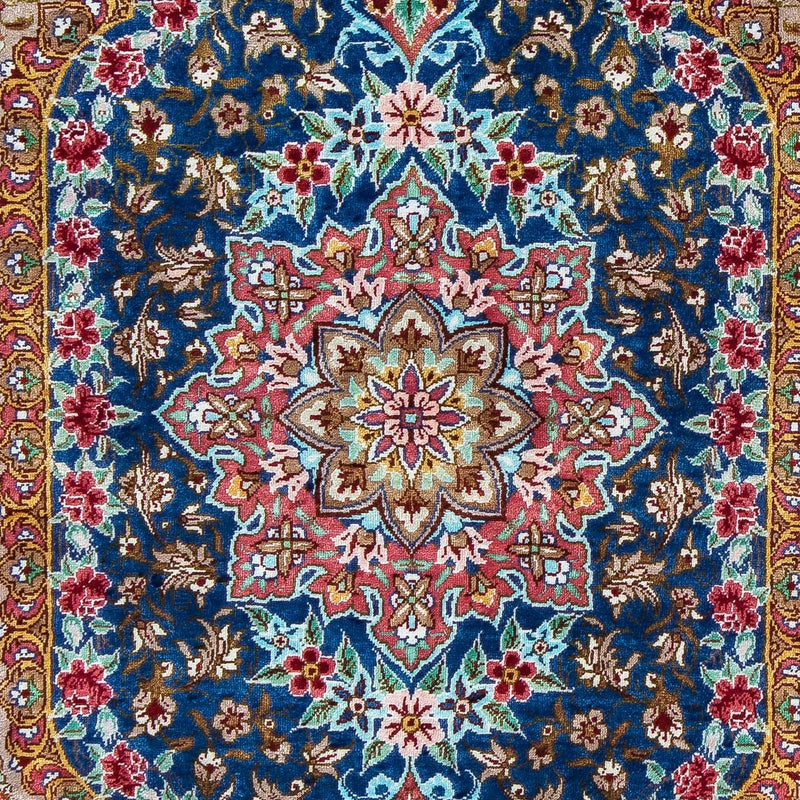 Perserteppich - Ghom 80 x 55 cm - dunkelblau