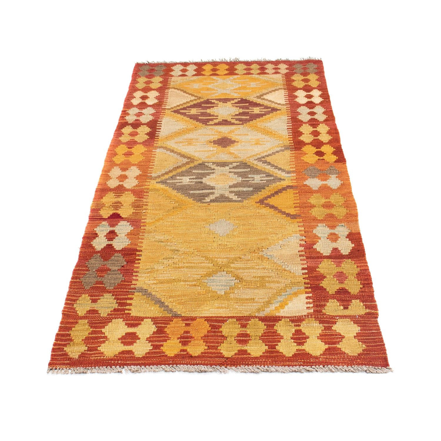 Kelim Teppich - Oriental 185 x 75 cm - gold