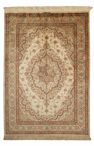 Seidenteppich - Ghom Seide - Premium 188 x 130 cm Teppichbrücke